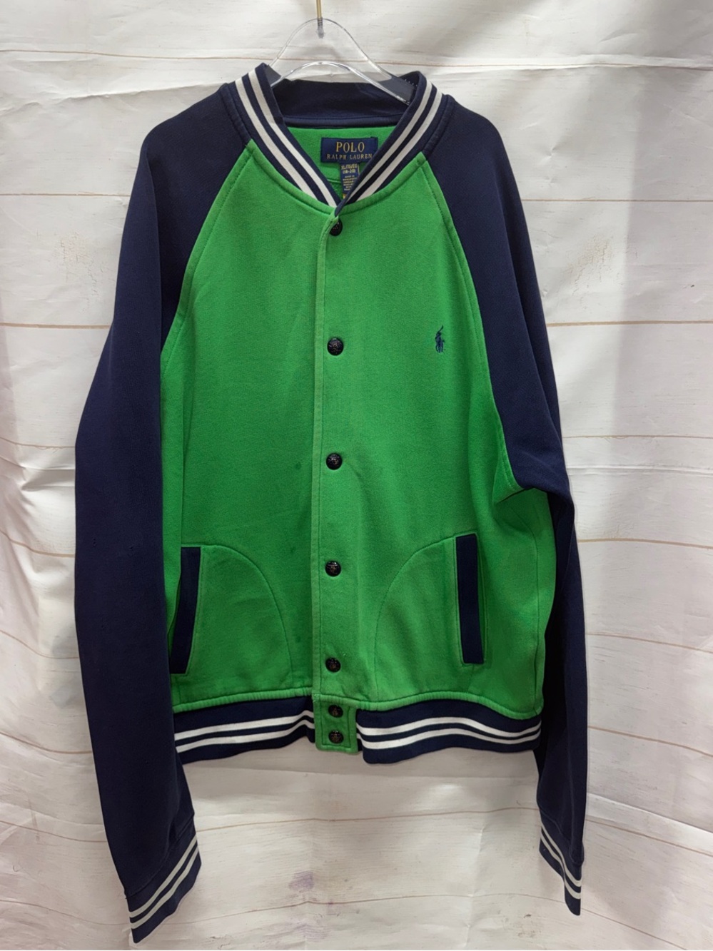 Polo by Ralph Lauren Green & Navy Varsity Bomber Jacket Size XL (18-20)